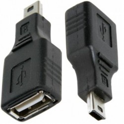 ADAPTADOR USB A FEMEA PARA V3 USB MINI 5 PIN MACHO