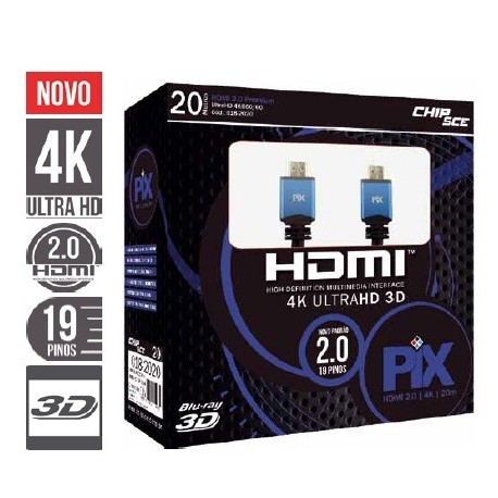 CABO HDMI 2.0 20M 4K ULTRAHD FILTRO 19PINOS