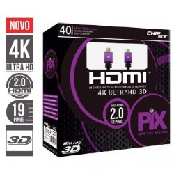 CABO HDMI 2.0 40M 4K ULTRAHD FILTRO 19PINOS C REPETIDOR