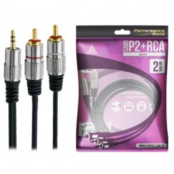 CABO 2RCA X 1P2 STEREO 2MT NICKEL FITZ