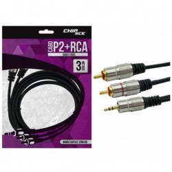 CABO 2RCA X 1P2 STEREO 3MT NICKEL FITZ