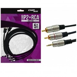 CABO 2RCA X 1P2 STEREO 5MT NICKEL FITZ