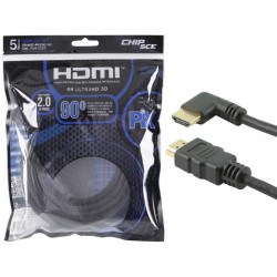 CABO HDMI CLASSIC 90 GRAUS 2.0 5M 4K HDR 19P GOLD
