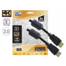CABO HDMI PREMIUM 2.0 3M ULTRAHD 4K 30 AWG OD 6MM 19 FIOS GOLD COM FILTRO