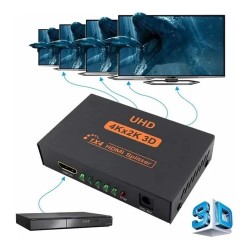 SPLITER DIVISOR HDMI 1 ENTRADA X 4 SAIDAS 1.4 3D FULL HD 4K 2K