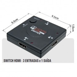 CHAVE SELETORA HDMI HDMI 3 ENTRADAS X 1 SAIDA 1.4 SWITCH 