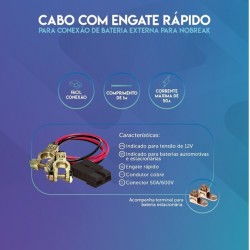CABO BATERIA EXTERNA ENGATE RAPIDO CONEXAO DE  MCM