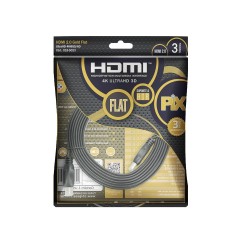 CABO HDMI 3M FLAT 1.4MHZ 4K ULTRAHD PONTA GOLD BLISTER