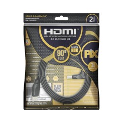CABO HDMI FLAT GOLD 2.0 4K HDR 19P 2M 90 GRAUS