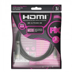 CABO HDMI X MICRO HDMI 3MT 1.4 MHZ 4K ULTRAHD POLIBAG