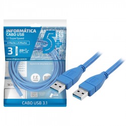 CABO USB 3.1 A MACHO X A MACHO 3M AZUL