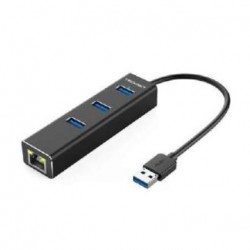 ADAPT HUB USB 3.0 3 PORTAS Rj45 Lan 100/1000