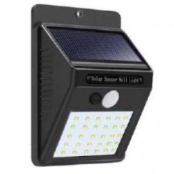 LUMINARIA SOLAR PAREDE 50 LEDS C/Sensor de Presenca